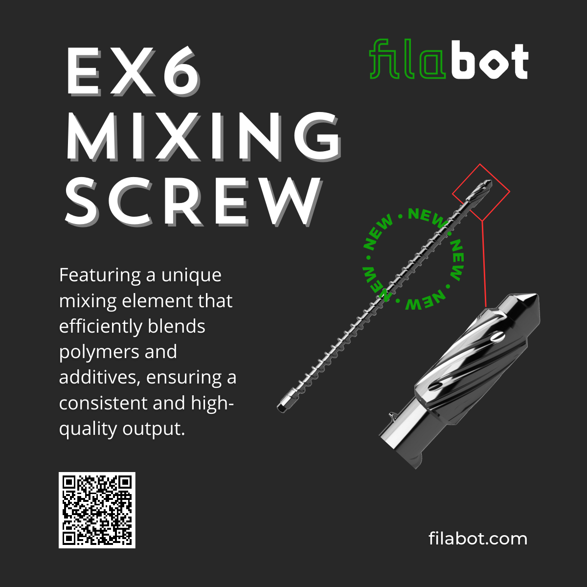 Mixing Screw for Filabot EX6